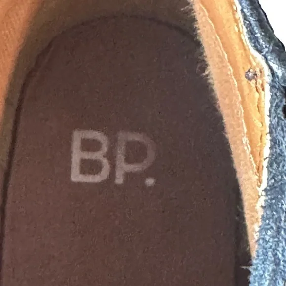 BP. Lance Black Leather Ankle Booties, Round Toe, Zip Closure, Block Heel sz 7.5 - Picture 2 of 14